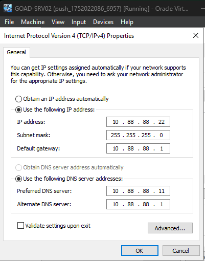 SRV02 Network Configuration