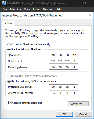 DC03 Network Configuration