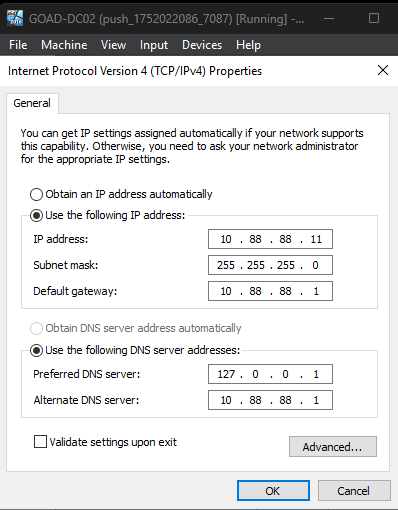 DC02 Network Configuration